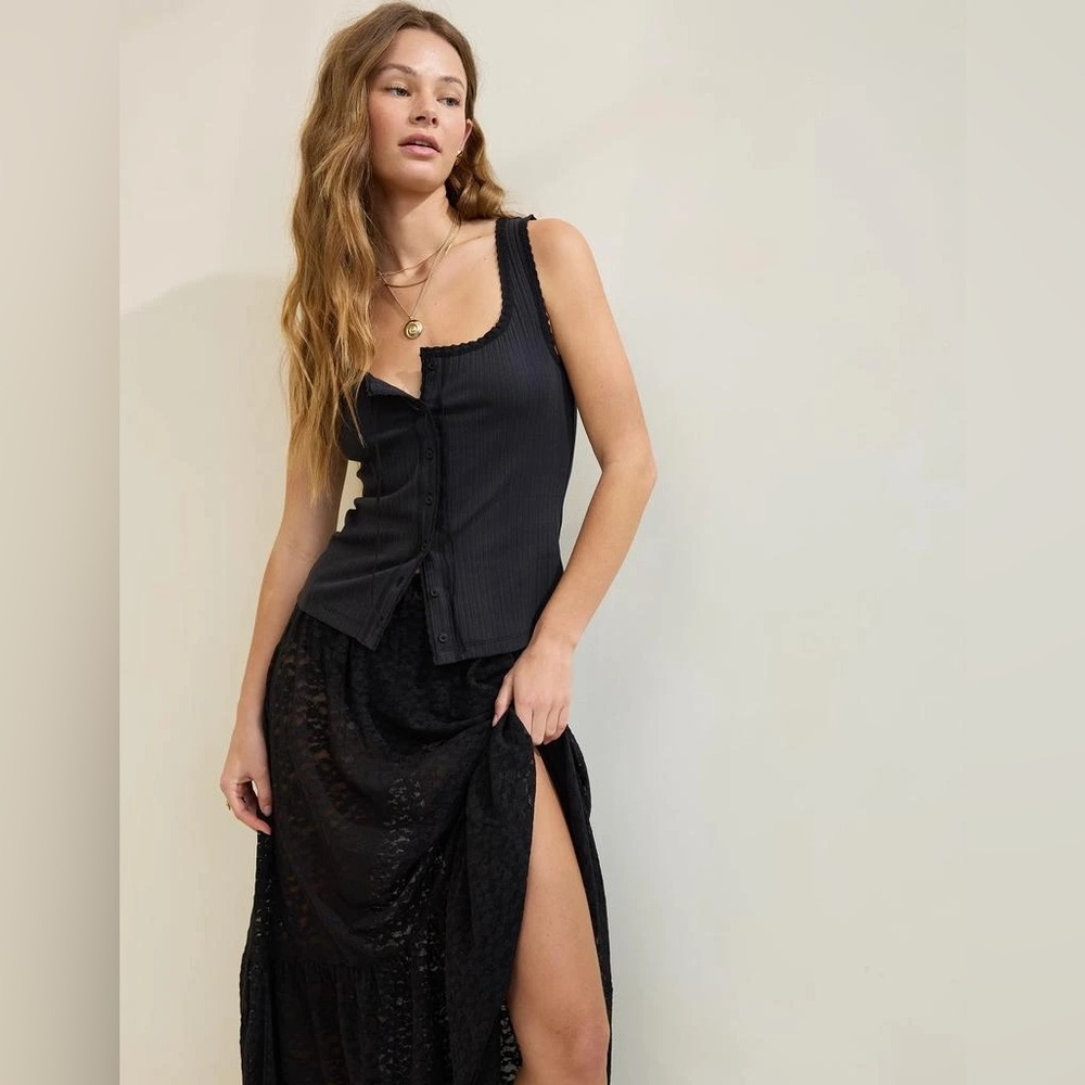 Aerie Sneak Peak Tank Top - Black
